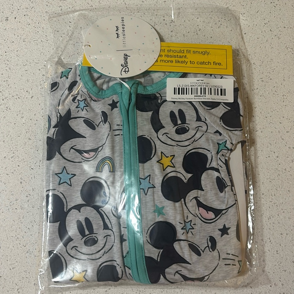 Little Sleepies Disney Mickey Forever Bamboo Viscose Zippy - 0-3 months
